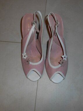 Clabel peep toe sling back pumps, pre-owned
